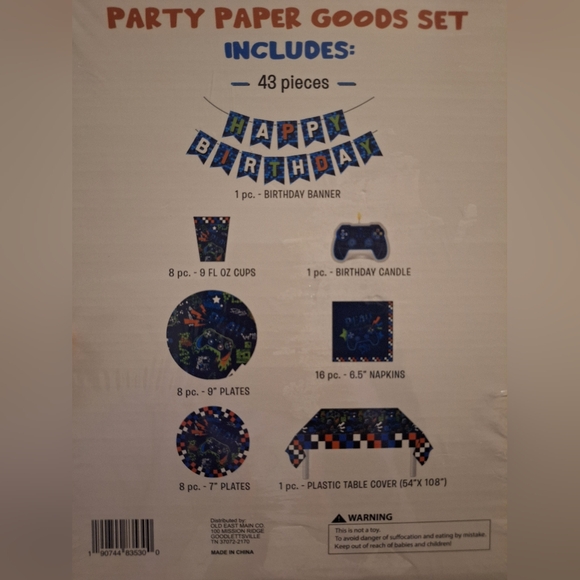 Birthday Party in a Box kit- Gamer themed - New Sealed - Picture 2 of 2